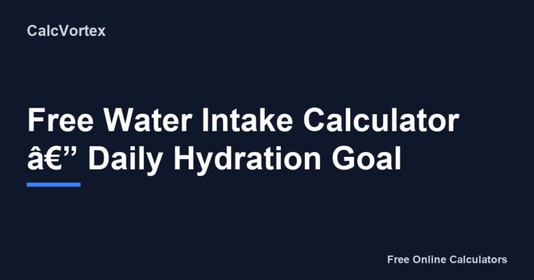 224 Water Intake Calculator