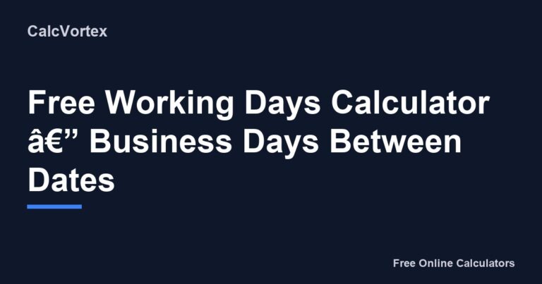 239 Working Days Calculator